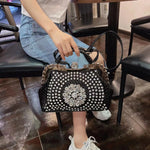 Load image into Gallery viewer, Diamonds Women&#39;s  Leather clip Rhinestone Bag
