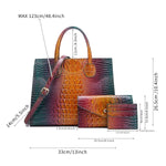 Load image into Gallery viewer, 3 Pcs Crocodile Pattern Handbag &amp; Purses Set
