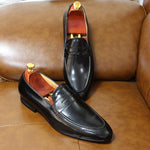 Load image into Gallery viewer, Men&#39;s Loafers Leather Shoes Genuine Leather Elegant Dress Shoes
