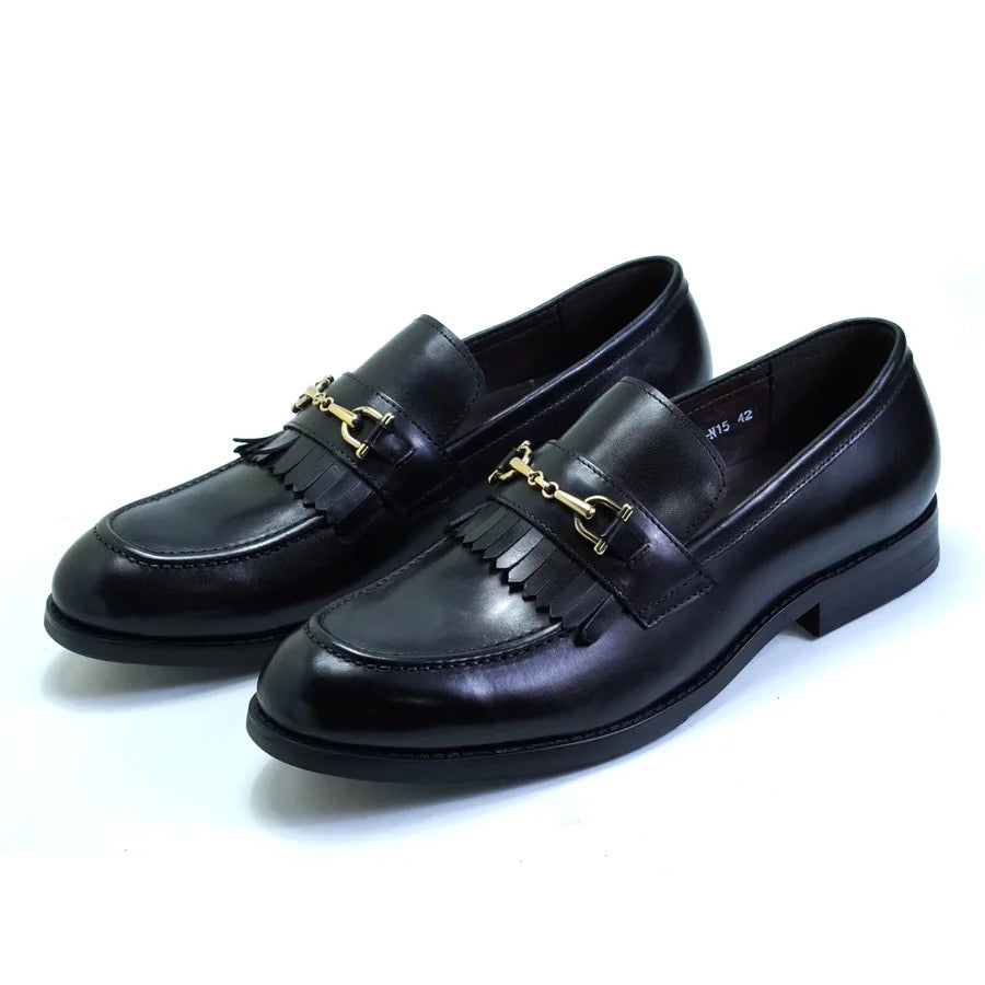 Italian Luxury Men's Metal Buttons Handmade Shoe