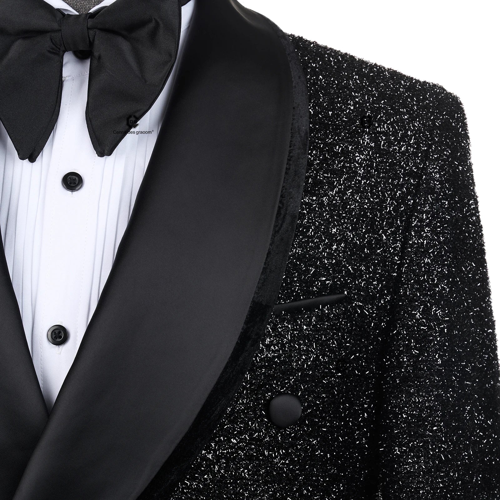 Cenne Des Graoom Shining Tuxedo Double-Breasted Suits for Men