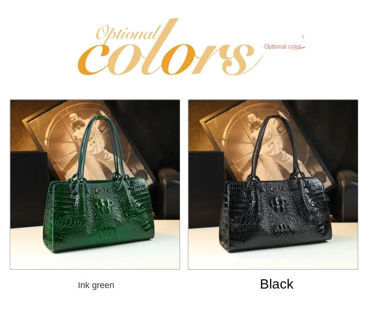 Luxury Genuine Leather Women's Bag Crocodile Pattern