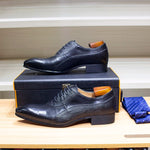 Load image into Gallery viewer, Luxury Men&#39;s Italian Leather Hand-polished Pointed Toe Lace-up Shoes
