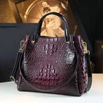 Load image into Gallery viewer, Genuine Leather Women&#39;s Fashion Crocodile Print Bucket Bag
