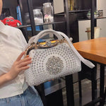 Load image into Gallery viewer, Diamonds Women&#39;s  Leather clip Rhinestone Bag
