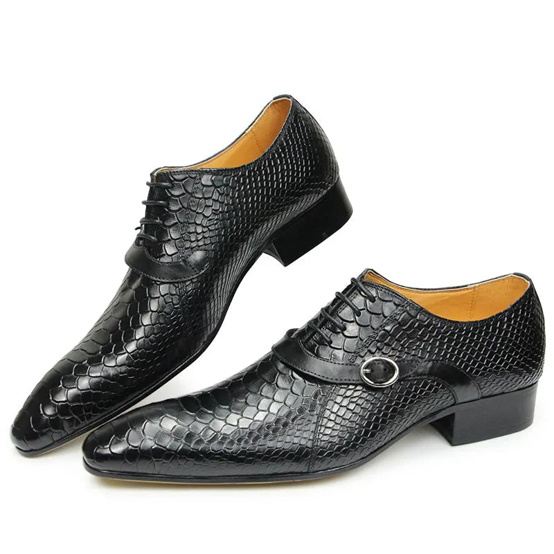 British Buckle Retro Formal Loafers Classic Slip-on Men's Shoes