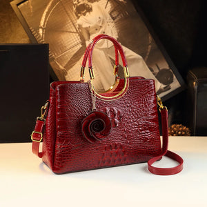 Genuine Leather Women's Handbags Crocodile Pattern