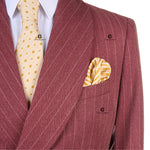 Load image into Gallery viewer, Cenne Des Graoom Maroon Striped Double-Breasted Men&#39;s Suits With Patch Pocket
