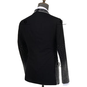 Cenne Des Graoom Men's Suits Ornament Shining Tuxedo Slim Fit with Oversized Shawl Lapel