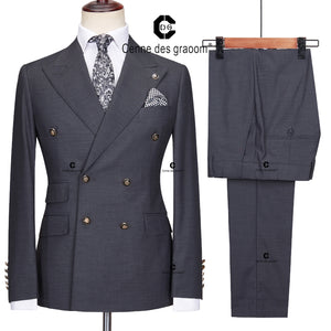 Cenne Des Graoom Elegant Double-Breasted Two-Piece Set High-Quality Costume