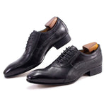 Load image into Gallery viewer, Luxury Men&#39;s Italian Leather Hand-polished Pointed Toe Lace-up Shoes
