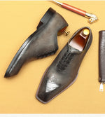 Load image into Gallery viewer, Vintage Men&#39;s Dress Shoes Luxury Genuine Leather Designer Fashion Retro Handmade Oxfords Shoes
