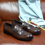 Load image into Gallery viewer, Italian Luxury Men&#39;s Metal Buttons Handmade Shoe
