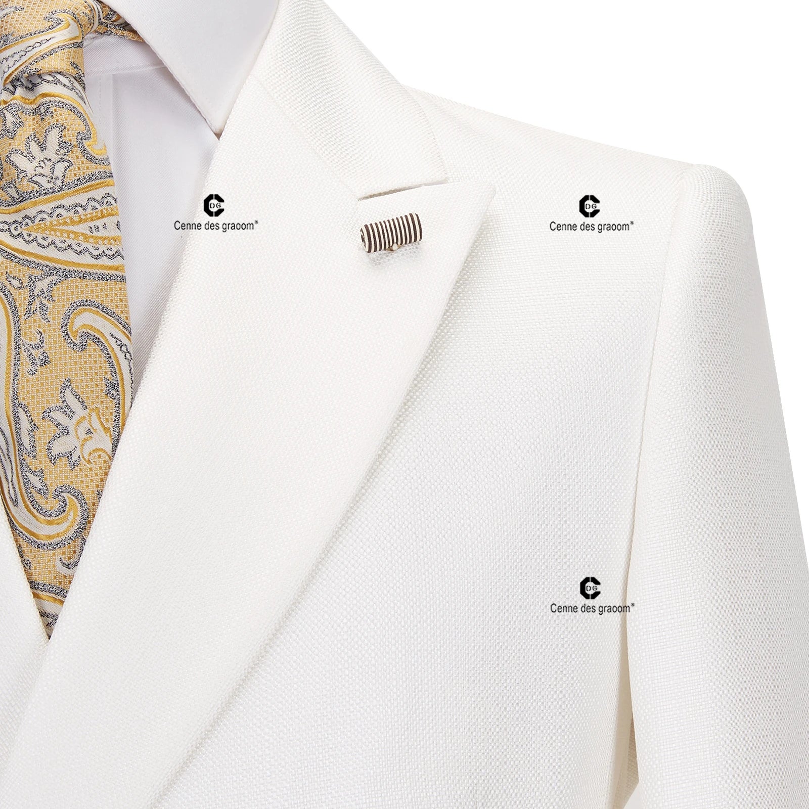 Cenne Des Graoom Chinese Knot Button Peak Lapel 2-Piece Set Suit