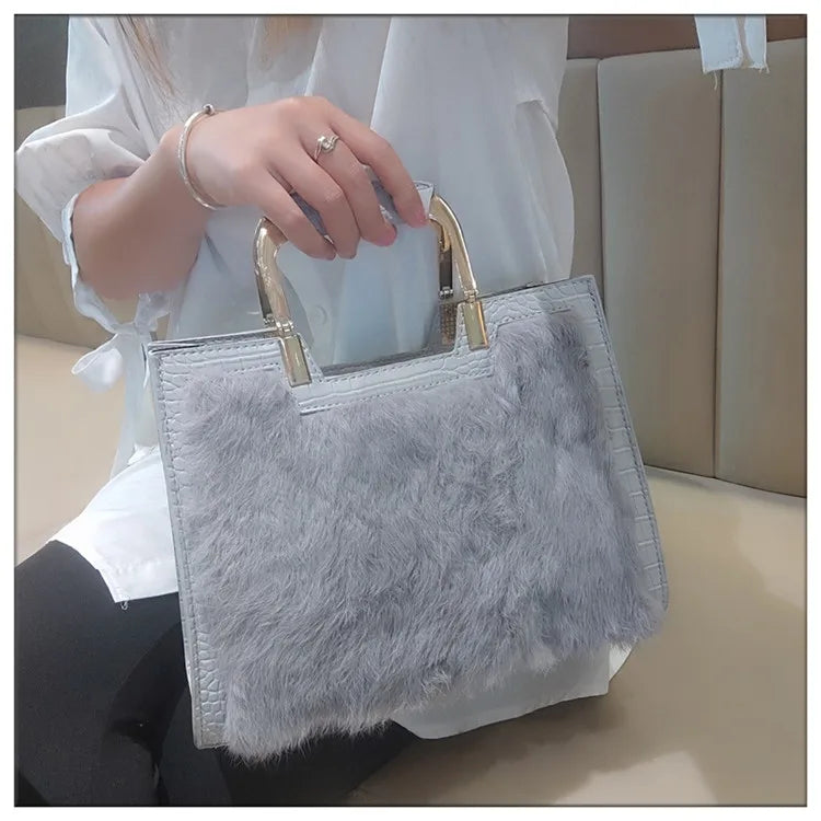 Women's Handbag Luxury Fashion Real Rabbit Hair Single Shoulder Bag