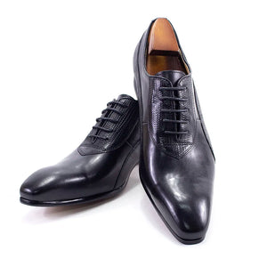 Luxury Men's Italian Leather Hand-polished Pointed Toe Lace-up Shoes