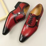 Load image into Gallery viewer, Oxford Leather Lace-Up Hand Carved Shoes for Men
