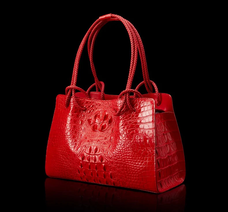 Luxury Genuine Leather Women's Bag Crocodile Pattern