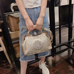 Load image into Gallery viewer, Diamonds Women&#39;s  Leather clip Rhinestone Bag
