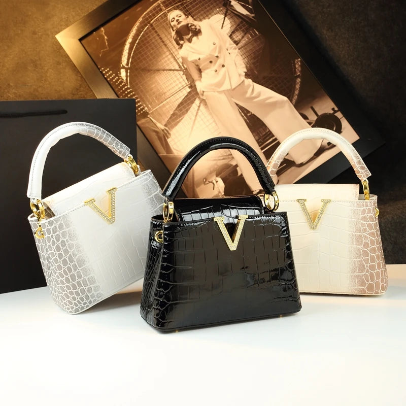 Crocodile Pattern Leather Women's Handbags
