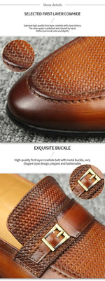Load image into Gallery viewer, British Buckle Retro Formal Loafers Classic Slip-on Men&#39;s Shoes
