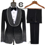 Load image into Gallery viewer, Cenne Des Graoom Men&#39;s Suits Ornament Shining Tuxedo Slim Fit with Oversized Shawl Lapel

