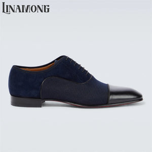 Leather Suede Oxford Men Elegant Lace-Up Dress Shoes