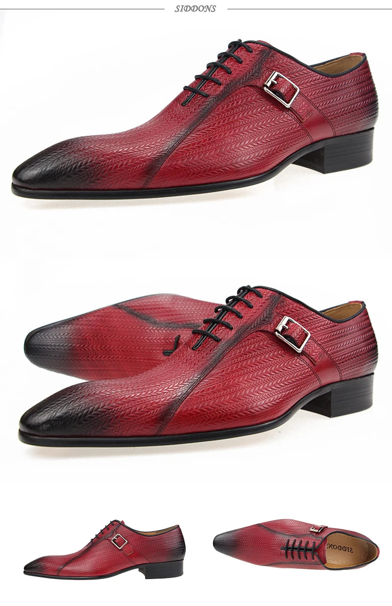 Genuine Leather Brock Shoes Lace Up for Men