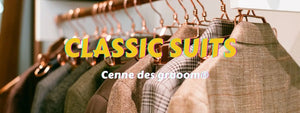 Cenne Des Graoom Striped Double-Breasted Men's Suits With Patch Pocket