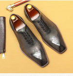 Cargar imagen en el visor de la galería, Vintage Men&#39;s Dress Shoes Luxury Genuine Leather Designer Fashion Retro Handmade Oxfords Shoes
