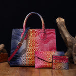 Load image into Gallery viewer, 3 Pcs Crocodile Pattern Handbag &amp; Purses Set
