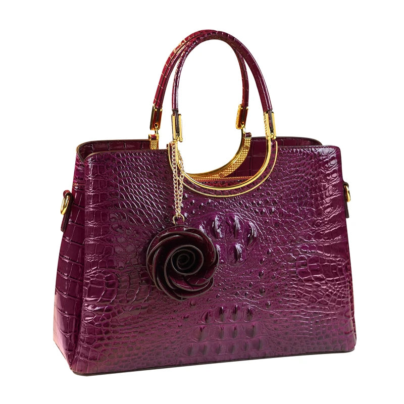 Genuine Leather Women's Handbags Crocodile Pattern