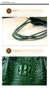 Luxury Genuine Leather Women's Bag Crocodile Pattern