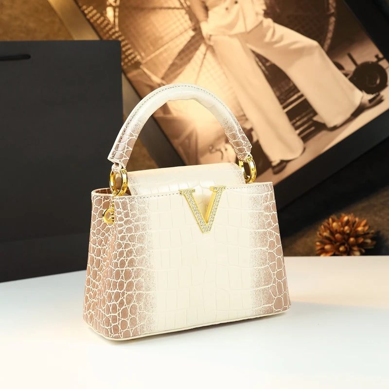 Crocodile Pattern Leather Women's Handbags