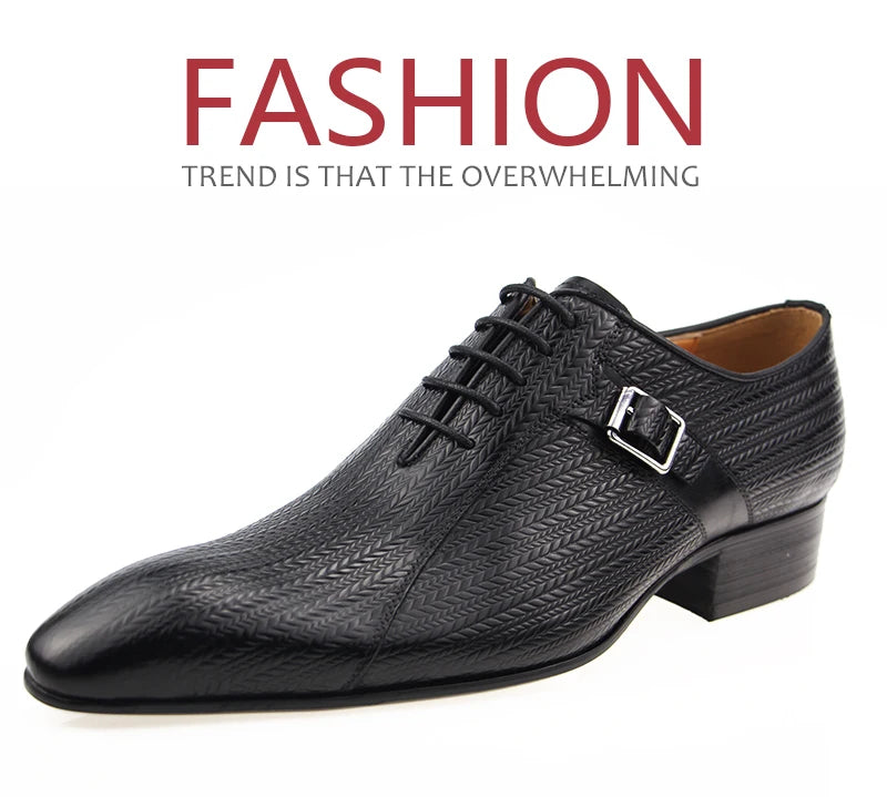 Genuine Leather Brock Shoes Lace Up for Men