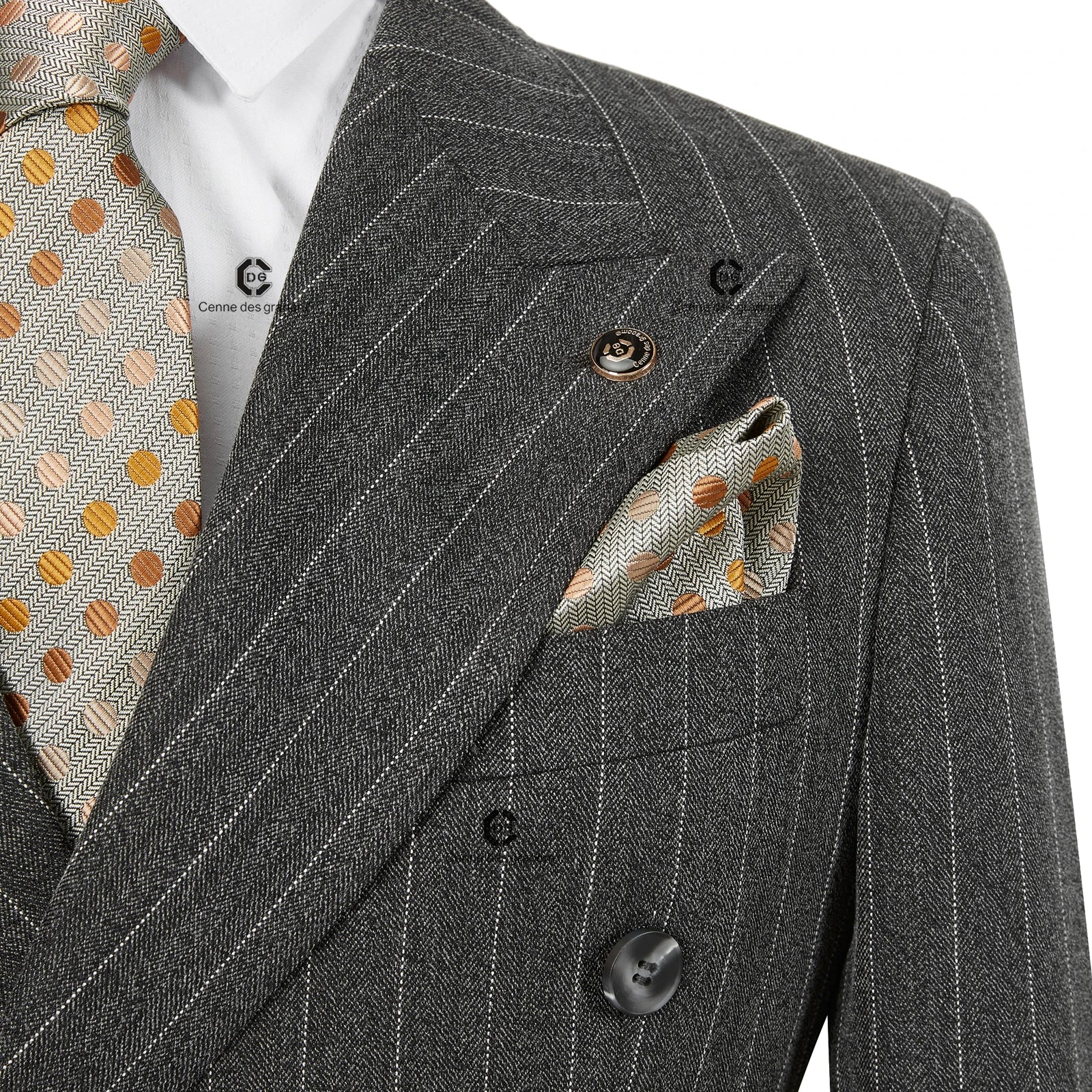Cenne Des Graoom Double-Breasted Stripe Suits for Men