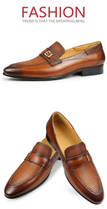 British Buckle Retro Formal Loafers Classic Slip-on Men's Shoes