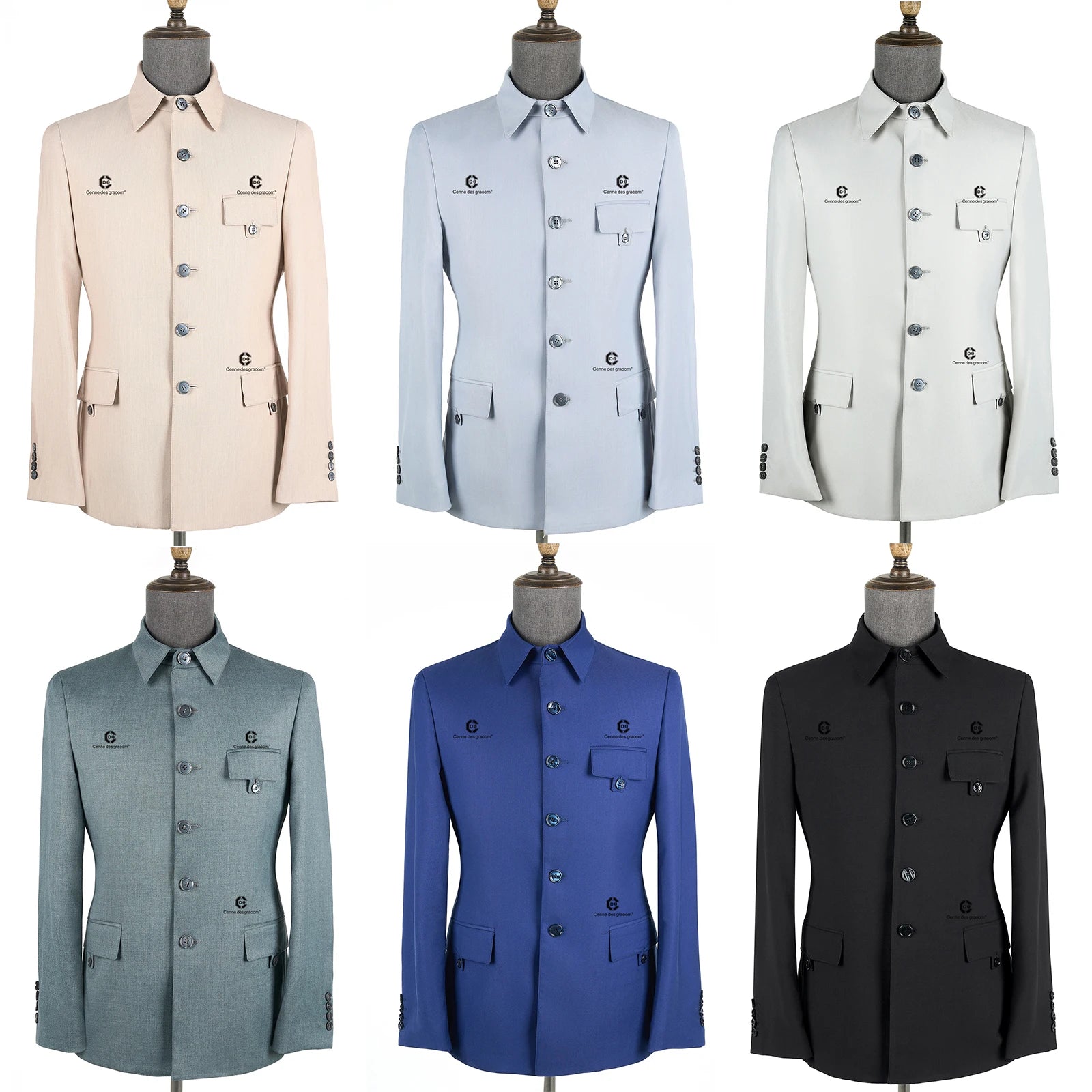 Cenne Des Graoom Men's Suits Square Collar Tailor-Made