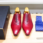 Load image into Gallery viewer, Luxury Men&#39;s Italian Leather Hand-polished Pointed Toe Lace-up Shoes
