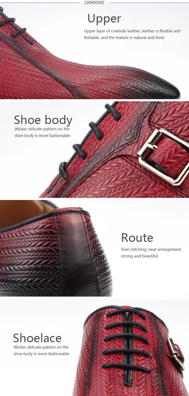 Genuine Leather Brock Shoes Lace Up for Men