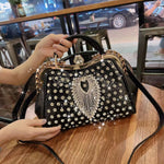 Load image into Gallery viewer, Diamonds Women&#39;s  Leather clip Rhinestone Bag
