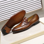 Load image into Gallery viewer, Men&#39;s Loafers Leather Shoes Genuine Leather Elegant Dress Shoes
