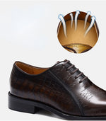 Cargar imagen en el visor de la galería, Crocodile Pattern Men&#39;s Dress Shoes Luxury Genuine Leather  Designer Quality Business Oxfords Shoes
