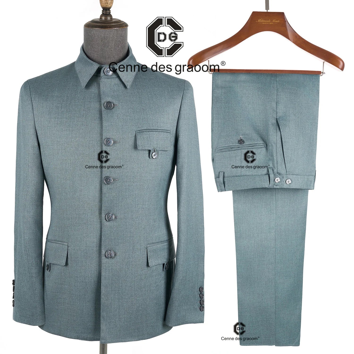 Cenne Des Graoom Men's Suits Square Collar Tailor-Made