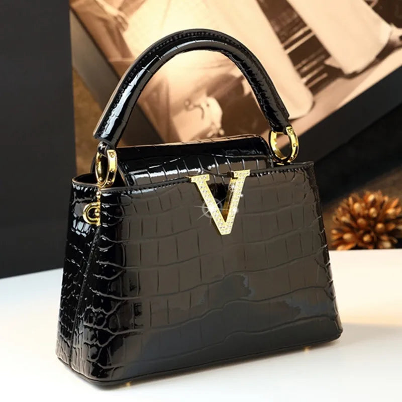 Crocodile Pattern Leather Women's Handbags