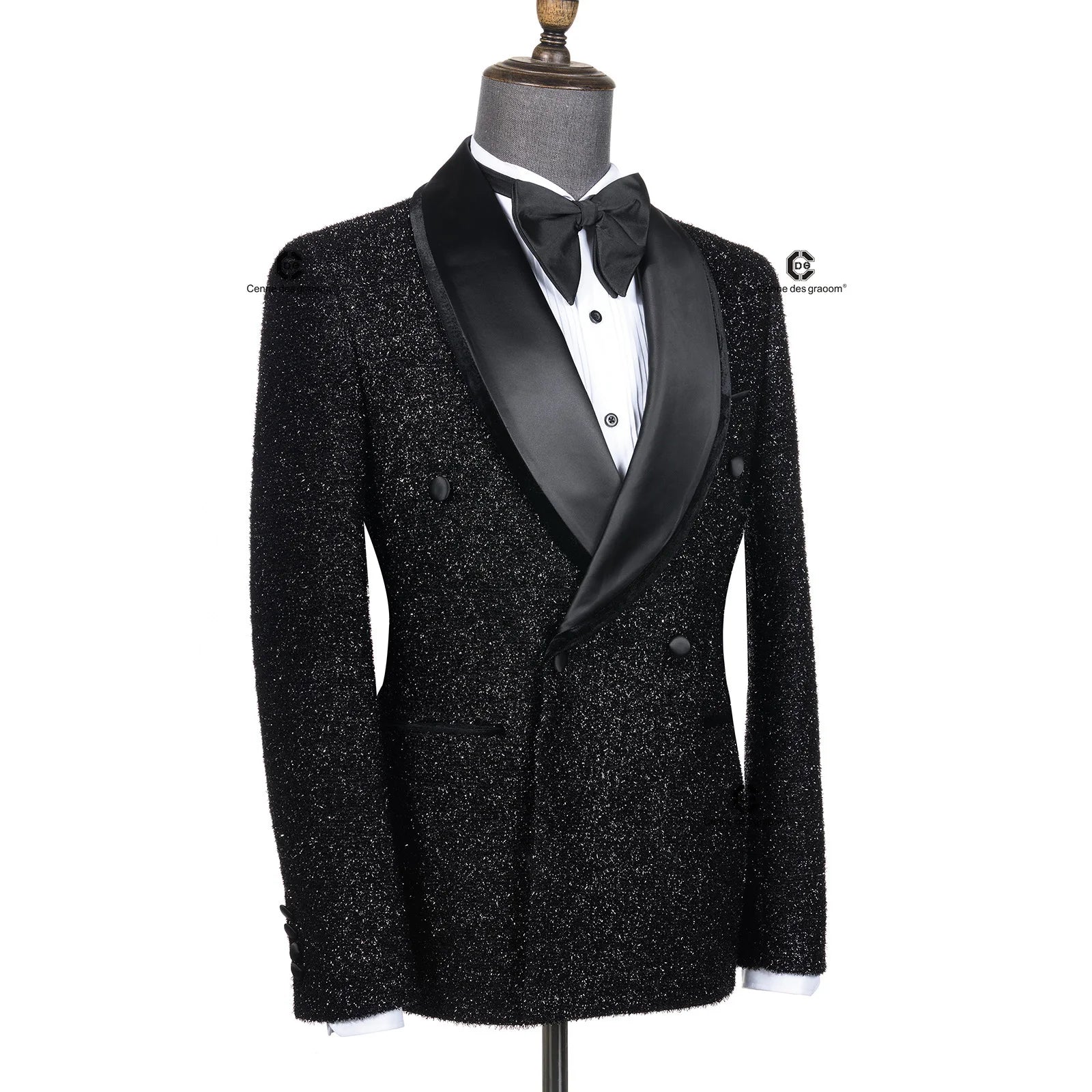 Cenne Des Graoom Shining Tuxedo Double-Breasted Suits for Men
