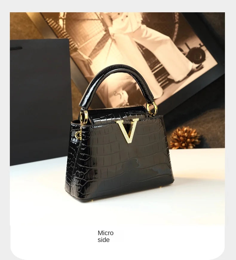 Crocodile Pattern Leather Women's Handbags