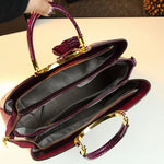 Load image into Gallery viewer, Genuine Leather Women&#39;s Handbags Crocodile Pattern
