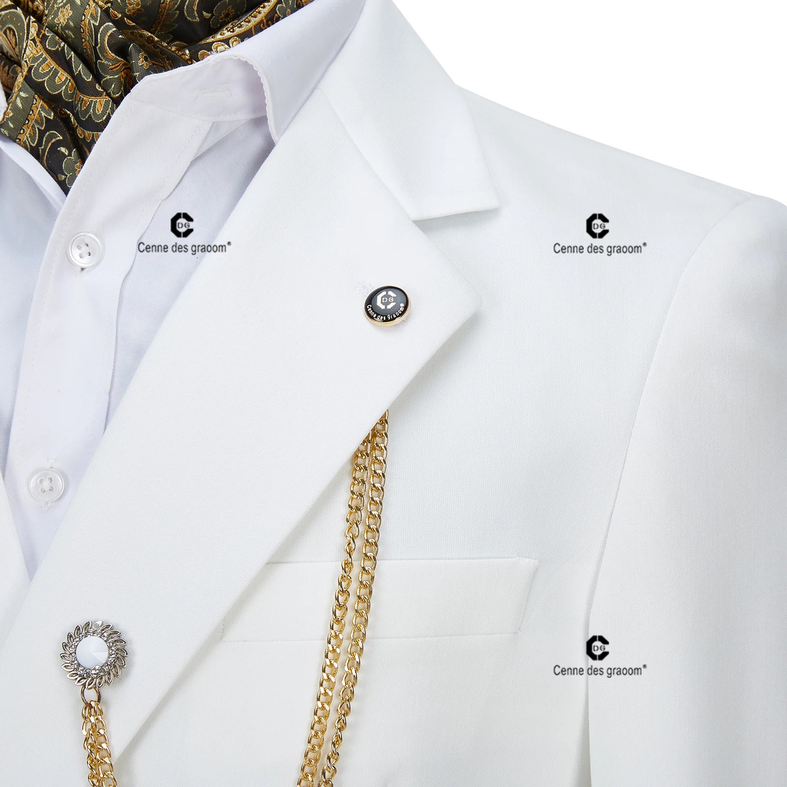 Cenne Des Graoom Blazer Jacket Pants Set Suits For Men Metal Side Release Buckle