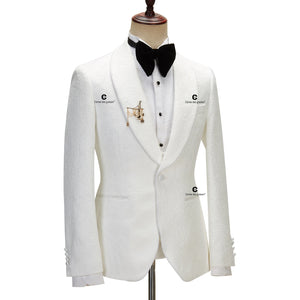 Cenne Des Graoom Men's Tuxedo with Satin Side Stripe Slim Fit Shawl Lapel